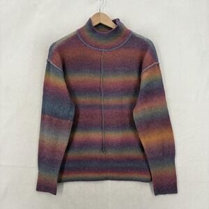 Beach lunch lounge Sweater Womens Small Twilight Space Dye Mock Neck Pullover